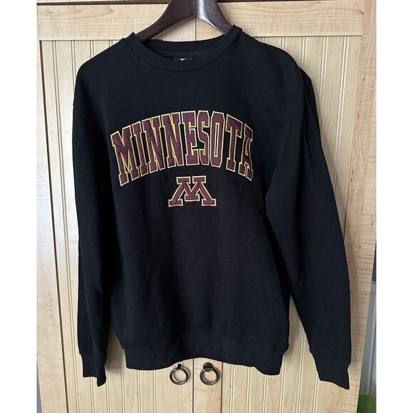 Men's Colosseum Black Minnesota Golden Gophers Size Small Crew Neck Sweatshirt - Picture 2 of 4